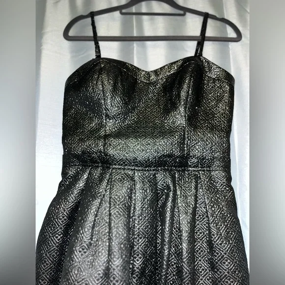 Guess Gunmetal shimmer embossed fit and flare cocktail dress - Picture 5 of 5